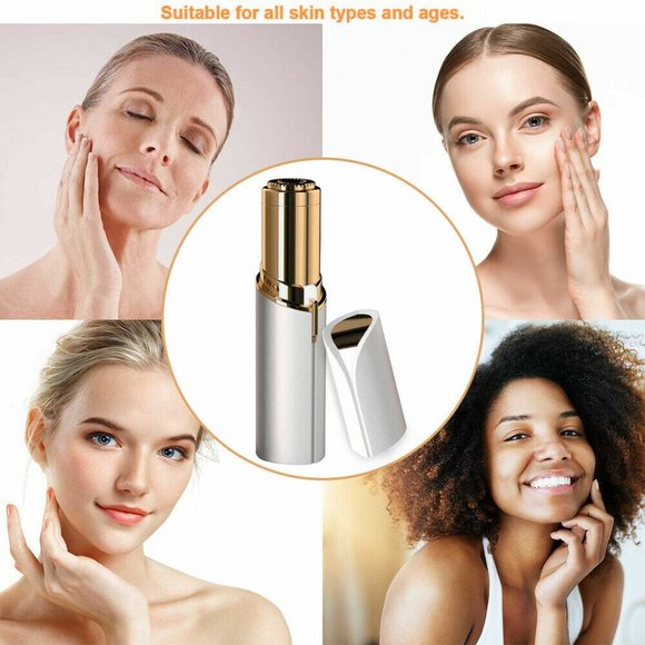 TWO Facial Hair Remover Painless Hair Removal Portable Trimmers W/LED Light - Picture 3 of 4